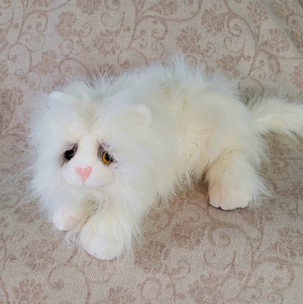 Dakin Lou Rankin FRIENDS White Plush Cat Toy, Long Haired - Picture 2 of 10